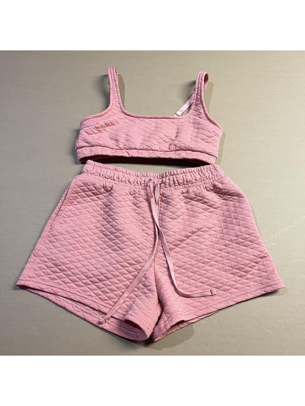 No Boundaries Juniors Quilted Crop Top and Shorts Set 2-Piece Size Small 3-5